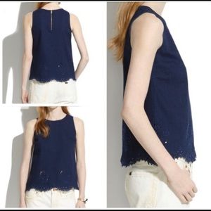 Madewell IrisLace Chambray Tank Top